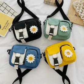 Christmas Gift Canvas Women's Shoulder Crossbody Bag Small Canvas Clutch Flap Fashion Korean Cloth Female Students Messenger Bags Handbags