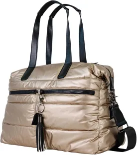 Citi Collective Gallery Weekender Bags for Women-Gold | Versatile Work Bag | Travel Bag with Adjustable Straps for women | Laptop sleeve inside comes with bonus shoe bag & more