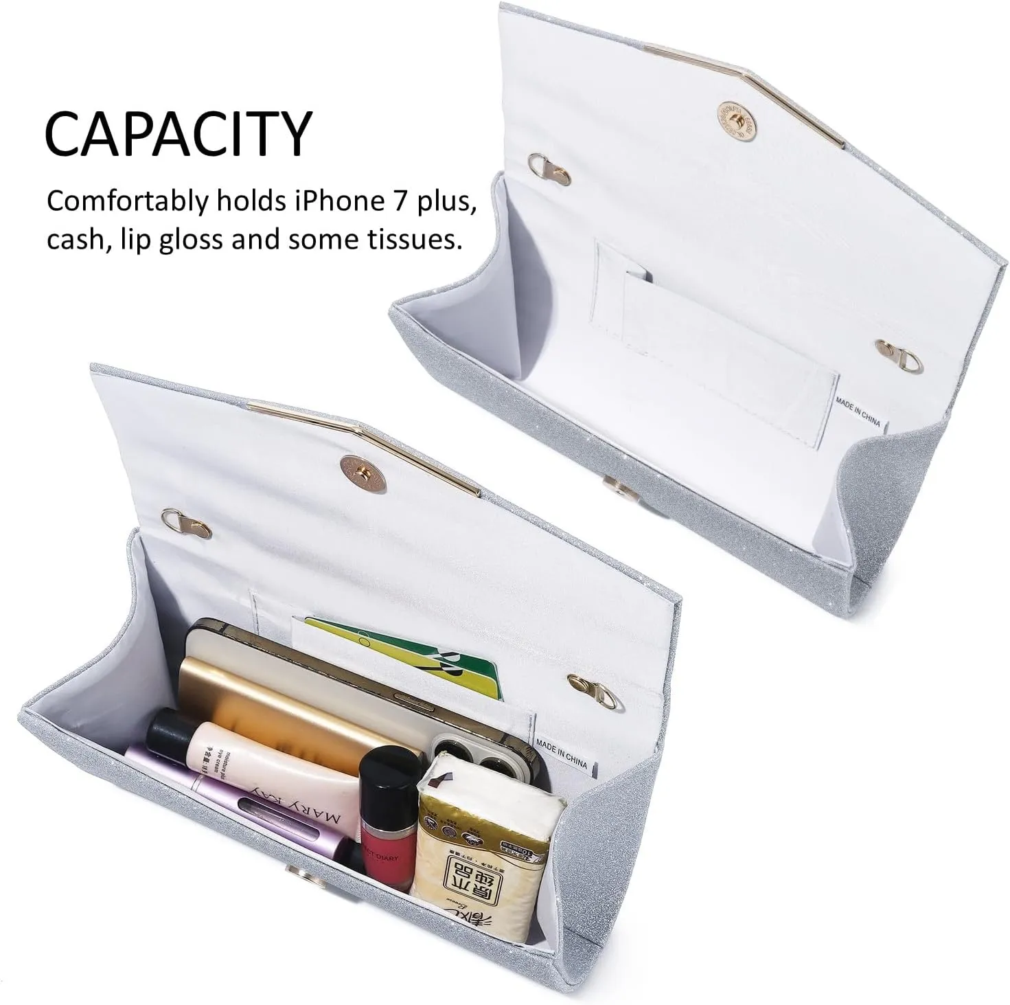 Clutch Purses For Women Evening Bags Shining Envelope Handbags Shoulder Crossbody bag for Women Wedding Party Prom