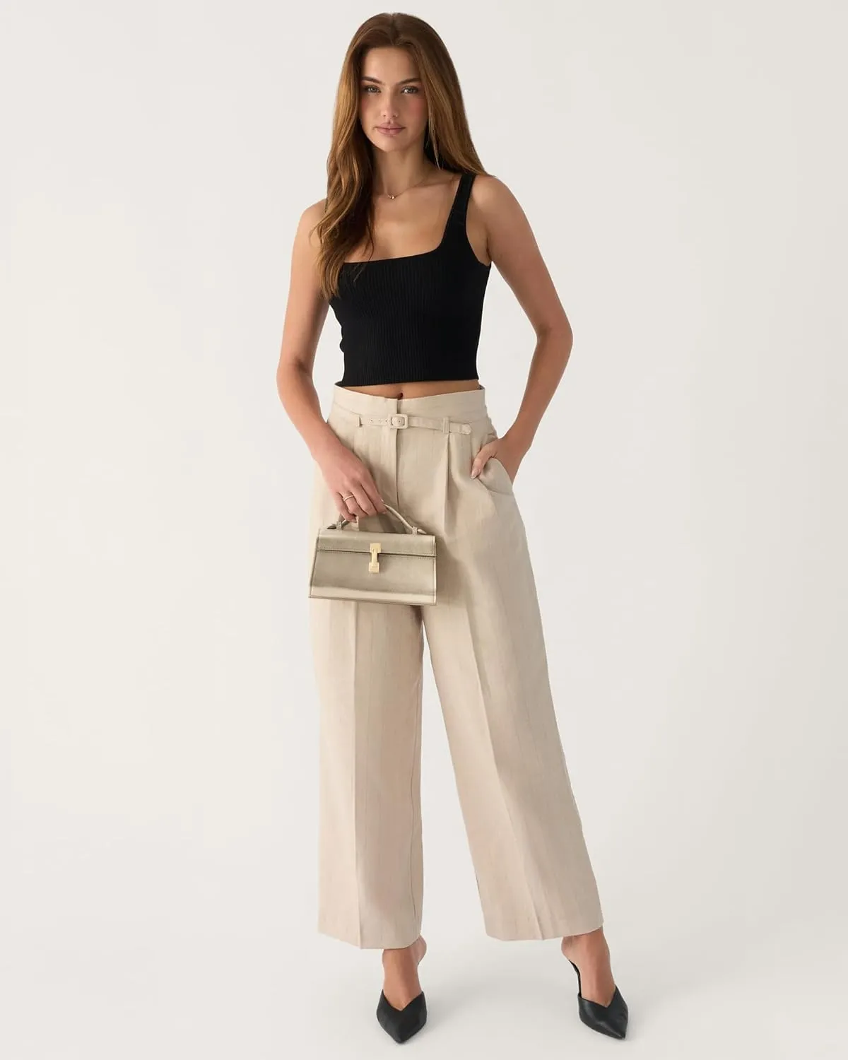 Clutch Purses for Women - Small Purse Top Handle - Evening Bag - Adjustable Crossbody Handbag - Trendy PU Leather