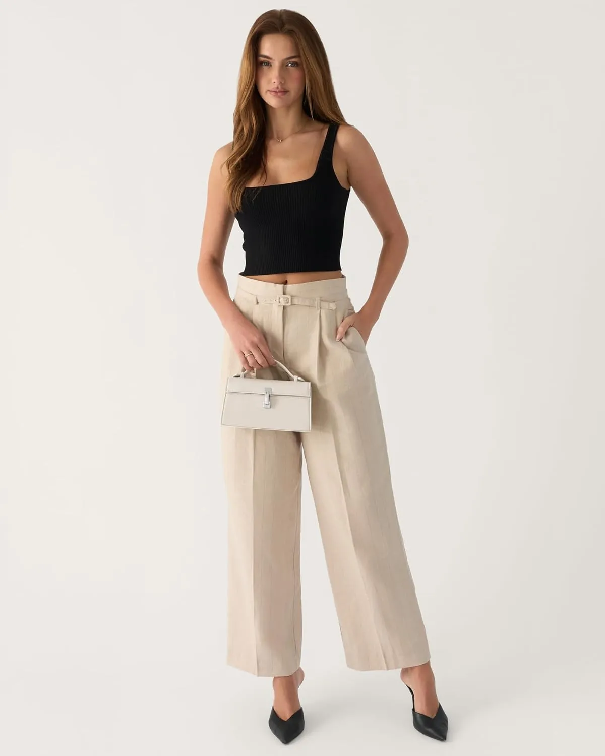 Clutch Purses for Women - Small Purse Top Handle - Evening Bag - Adjustable Crossbody Handbag - Trendy PU Leather