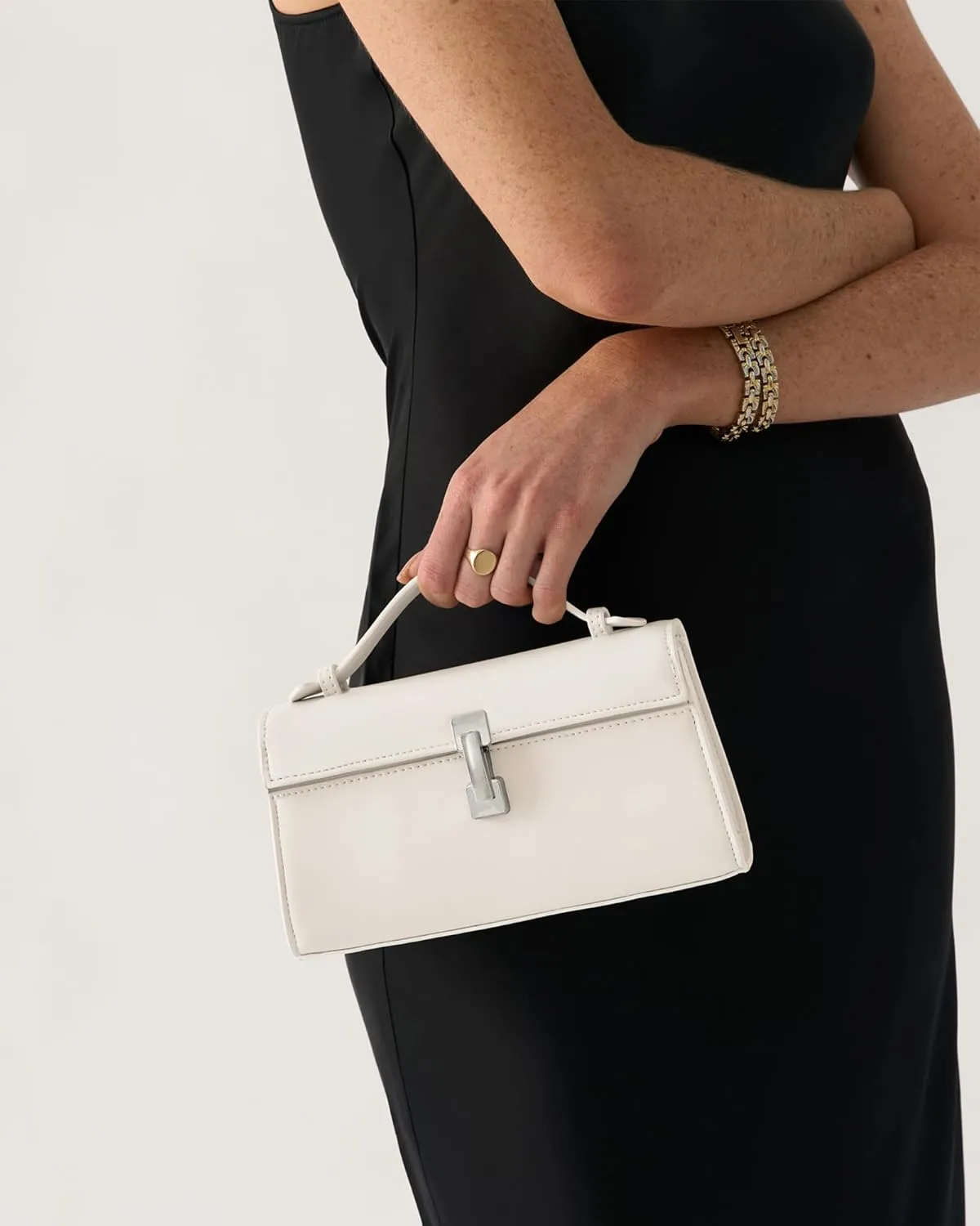 Clutch Purses for Women - Small Purse Top Handle - Evening Bag - Adjustable Crossbody Handbag - Trendy PU Leather