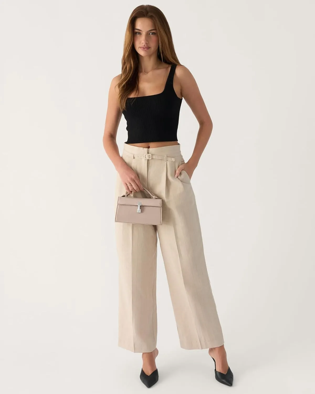 Clutch Purses for Women - Small Purse Top Handle - Evening Bag - Adjustable Crossbody Handbag - Trendy PU Leather