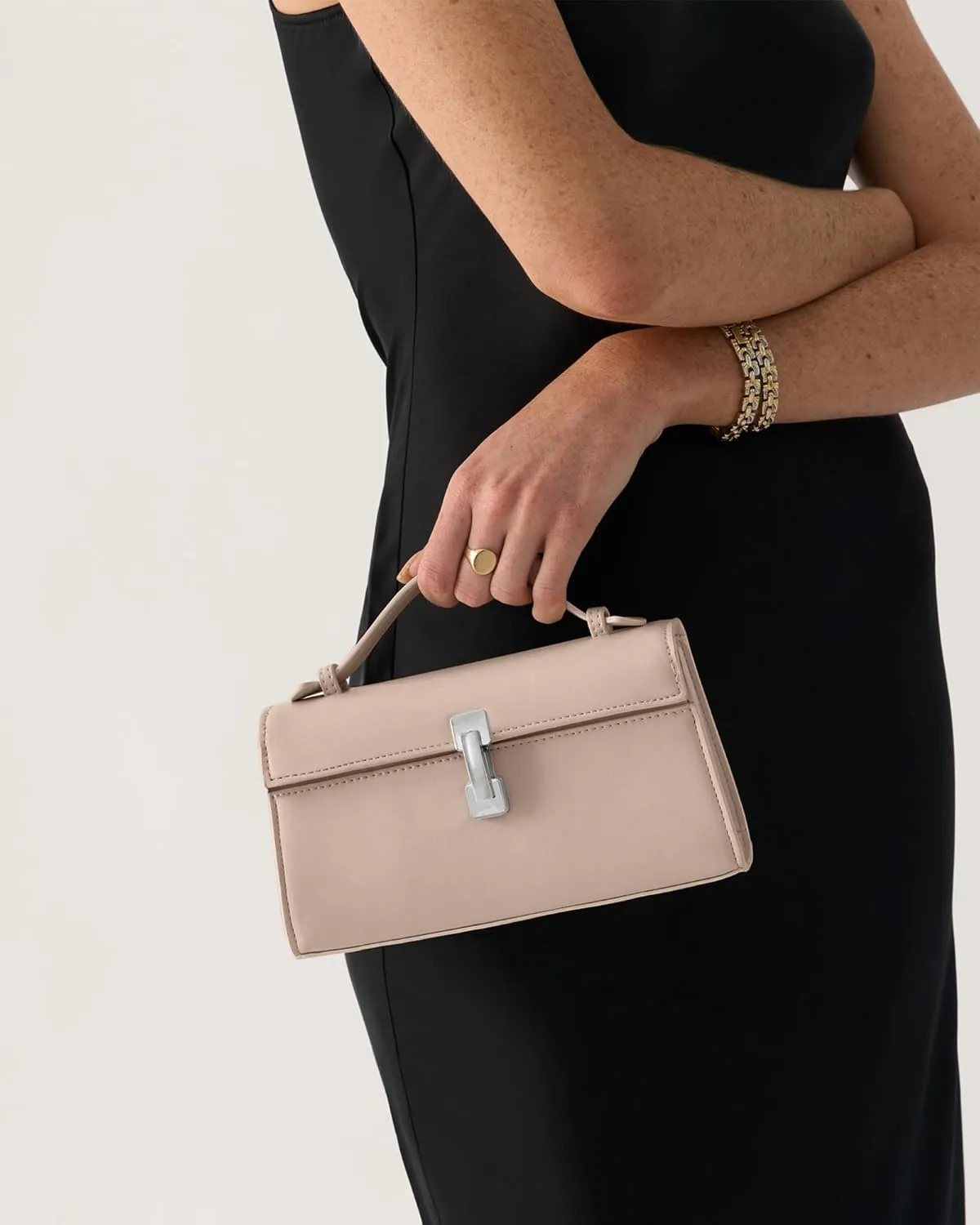 Clutch Purses for Women - Small Purse Top Handle - Evening Bag - Adjustable Crossbody Handbag - Trendy PU Leather