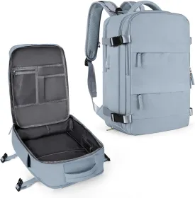 coowoz Large Travel Backpack For Women Men,Carry On Backpack,Hiking Backpack Waterproof Outdoor Sports Rucksack Casual Daypack travel essentialsGray Blue