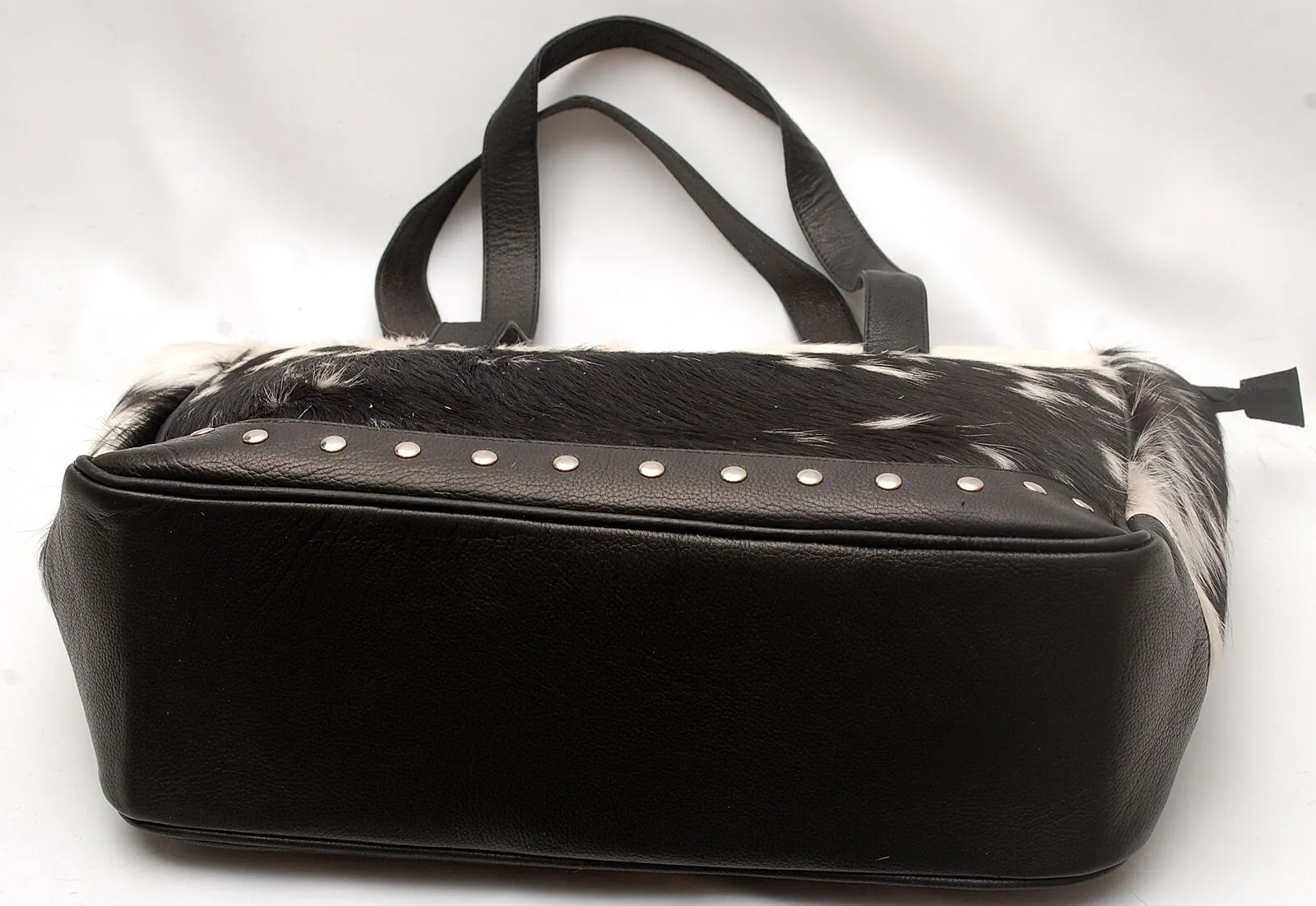 Cowhide Bag Black White Tote