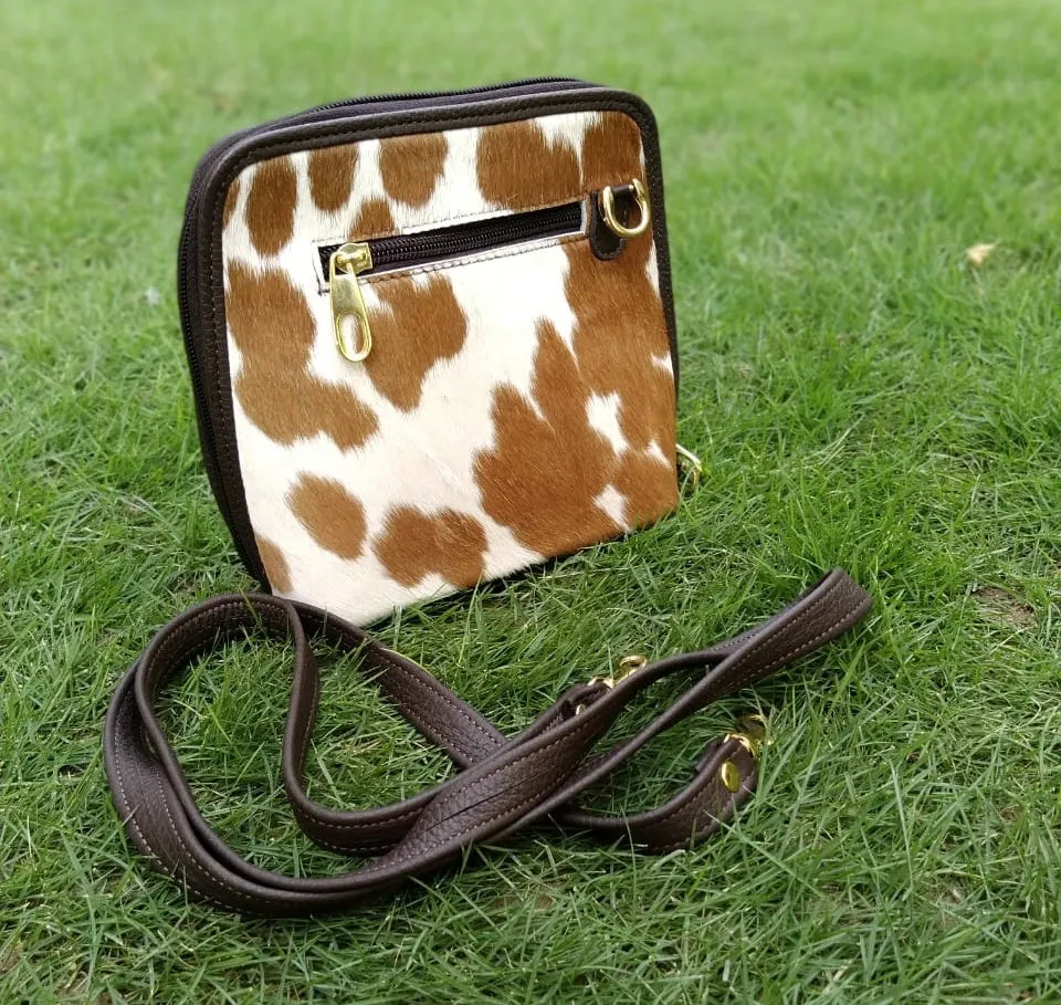 Cowhide Leather Crossbody Bag.