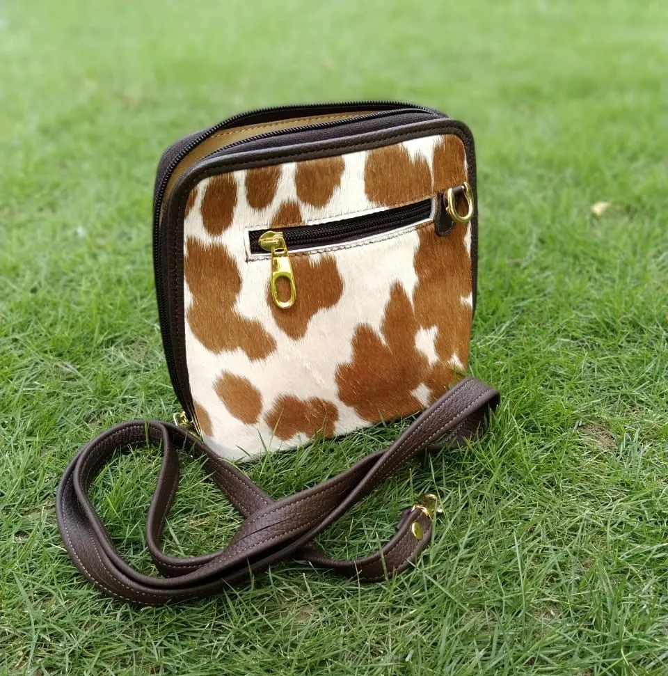 Cowhide Leather Crossbody Bag.