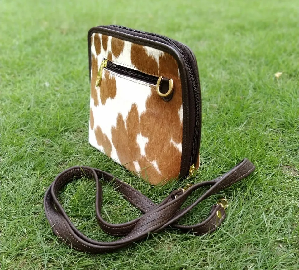 Cowhide Leather Crossbody Bag.