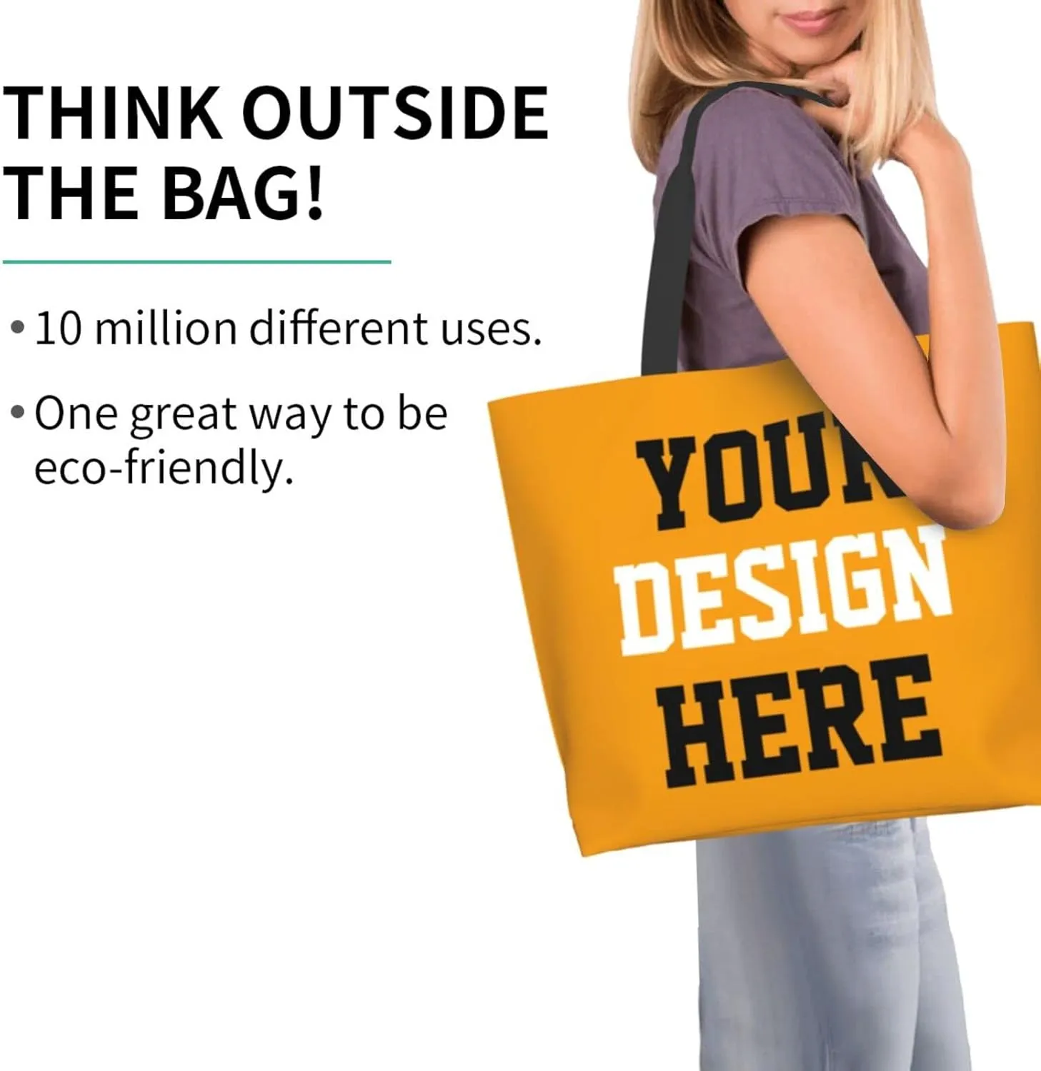 Custom Tote Bags Custom Bags With You Team Logo Text Picture Travel Business Shopping Women Teacher Personalized Shoulder Bag