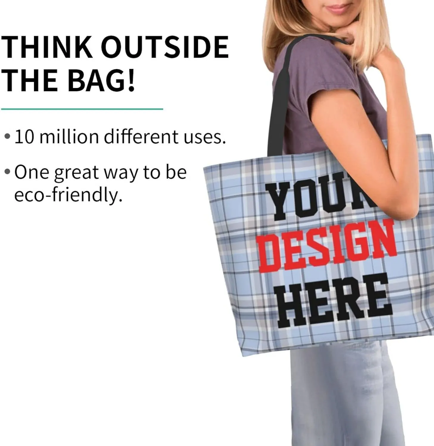 Custom Tote Bags Custom Bags With You Team Logo Text Picture Travel Business Shopping Women Teacher Personalized Shoulder Bag