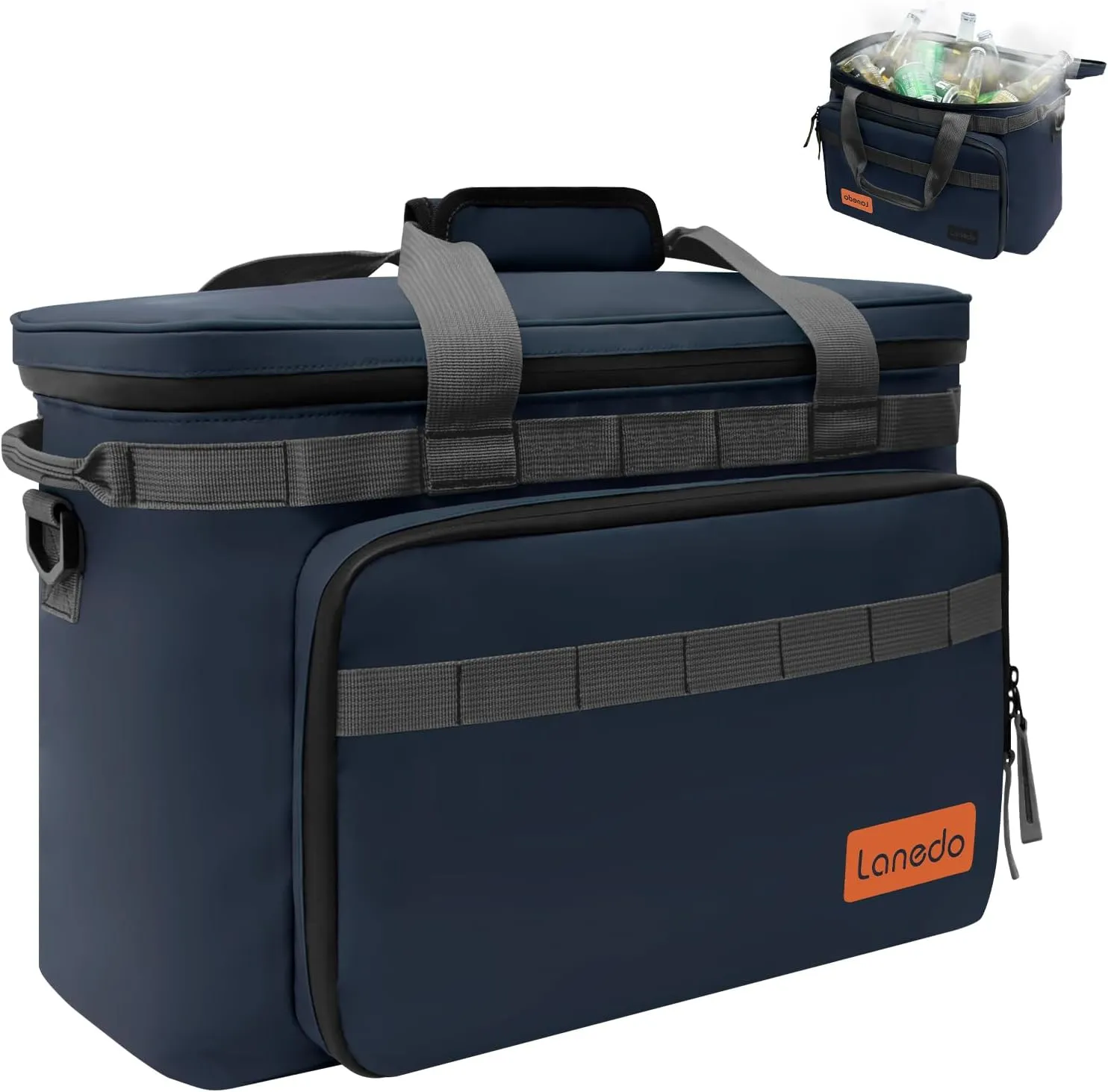 Deep Freeze Cooler Soft Sided Cooler Bag, 34 Can Collapsible Insulated Ice Chest, Large Leakproof Camping & Travel Cooler for Kayaking & Beach