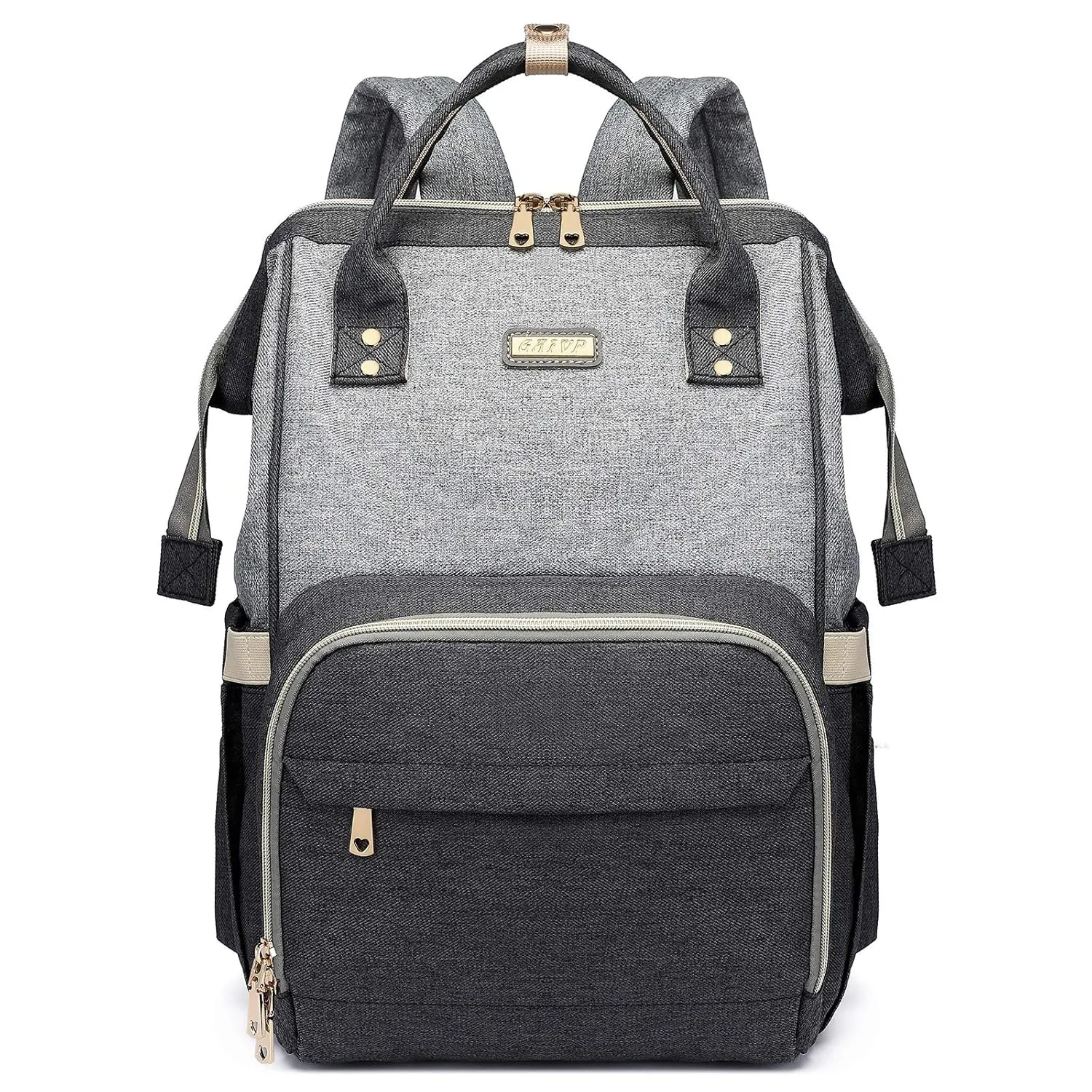 Diaper Bag Backpack for Women, Baby Bags for Girls,Diaper Bag with Changing Pad, and Insulated Pockets (Dark Grey  Light Grey)