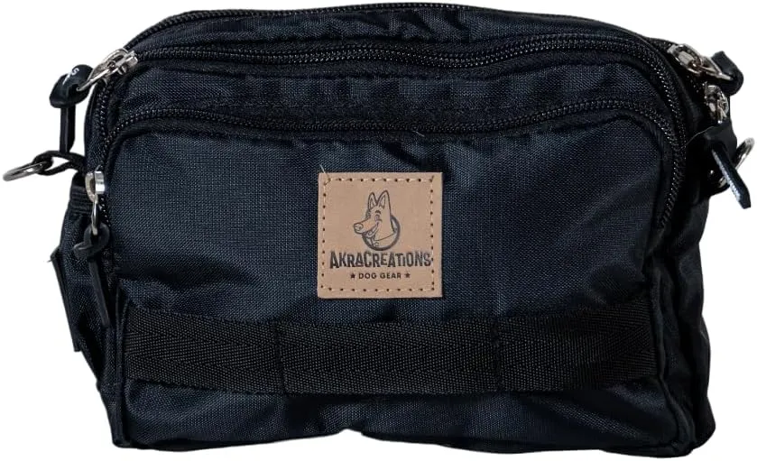 Dog Training Fanny Pack/Treat Bag with Removable Insulated Sleeve and Multiple Compartments, Color Black