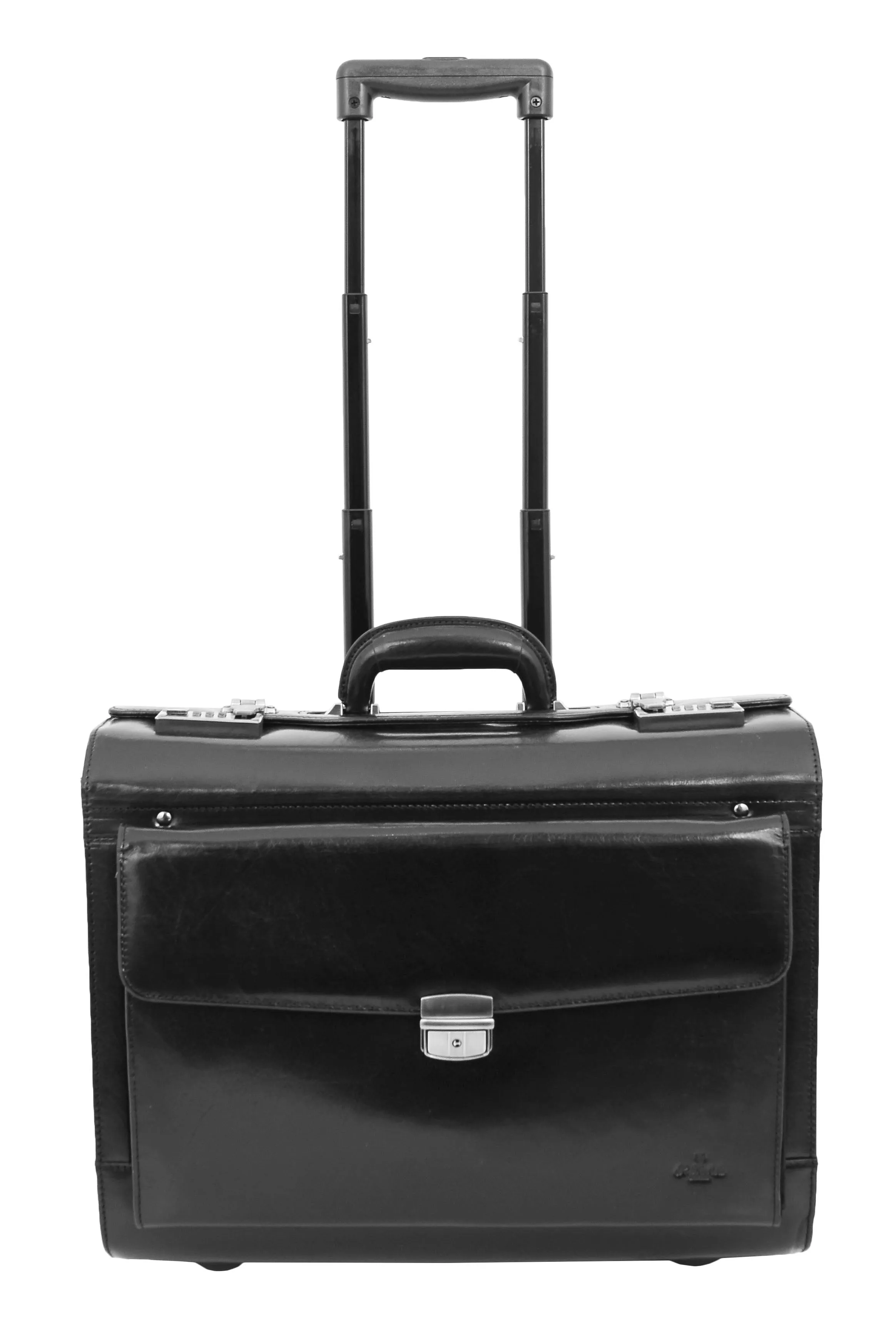 DR478 Exclusive Leather Pilot Case Laptop Bag Black