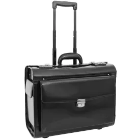 DR478 Exclusive Leather Pilot Case Laptop Bag Black