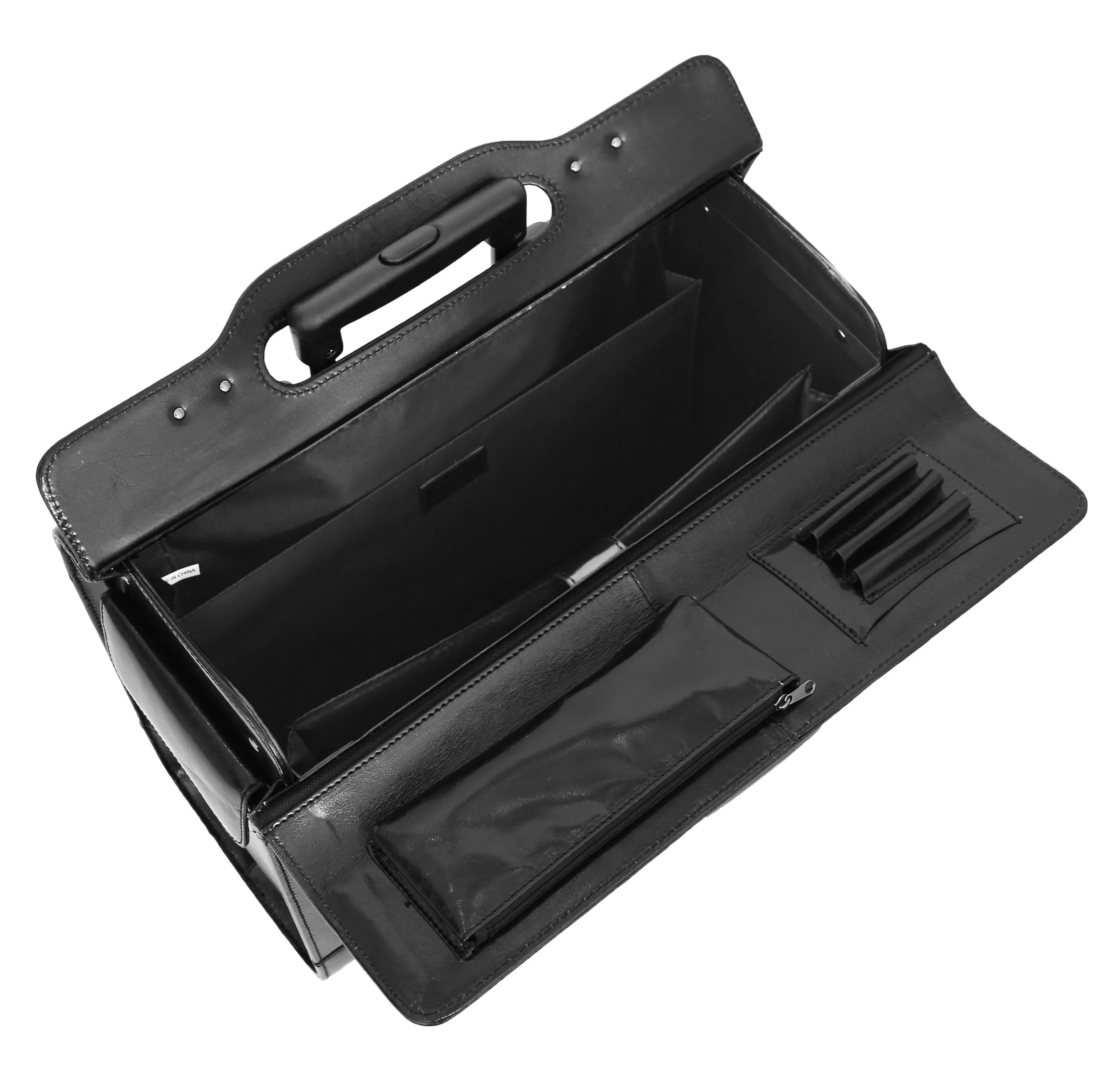 DR478 Exclusive Leather Pilot Case Laptop Bag Black