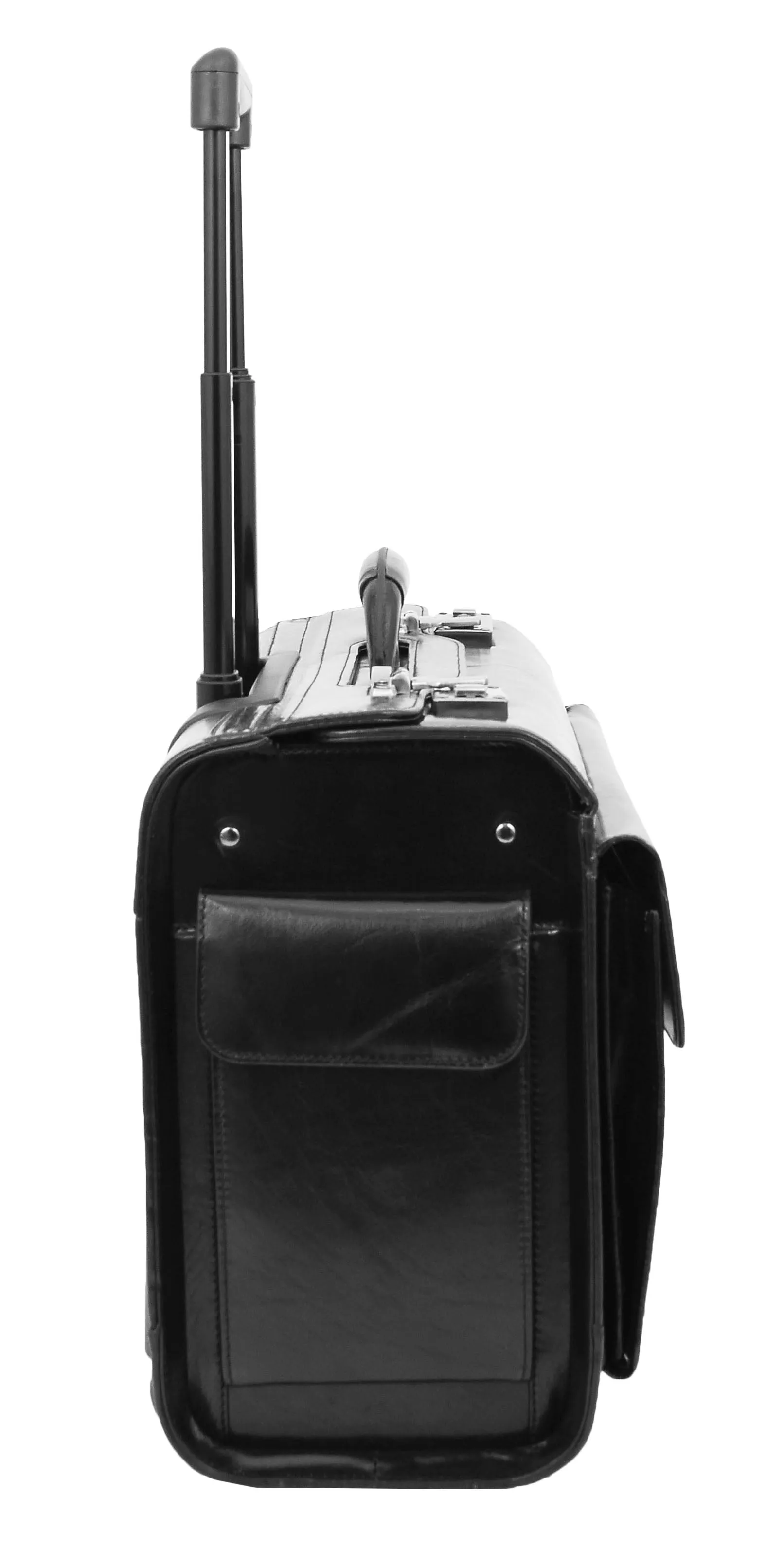 DR478 Exclusive Leather Pilot Case Laptop Bag Black
