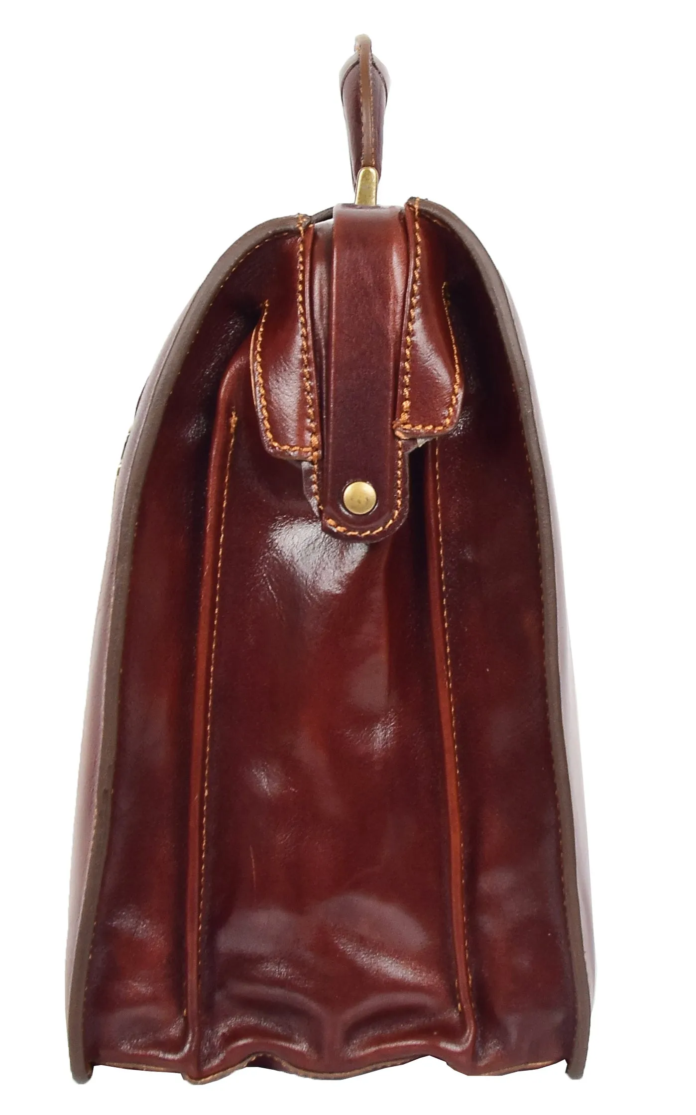 DR479 Real Leather Doctors Briefcase Gladstone Bag Brown