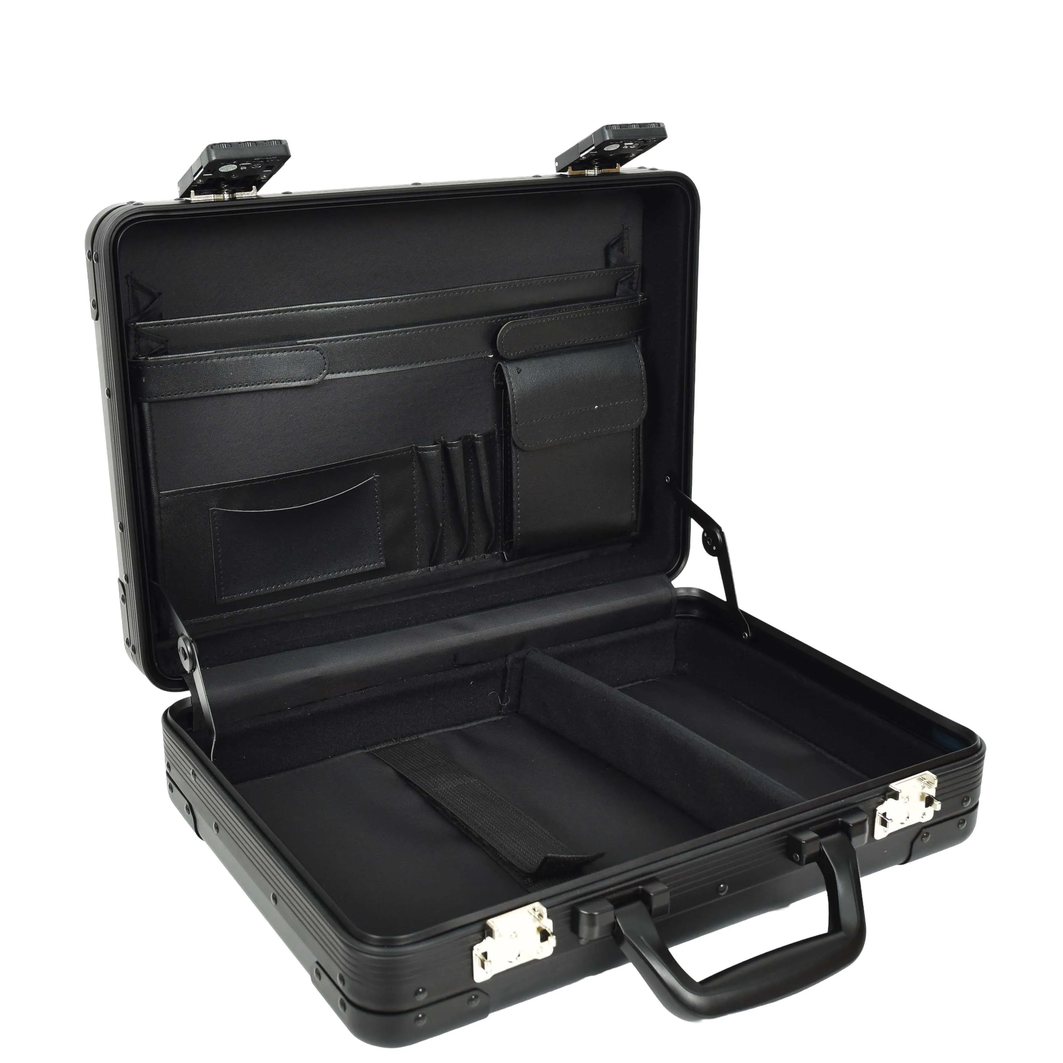 DR656 Double TSA Combination Lock Aluminium Attache Case Black