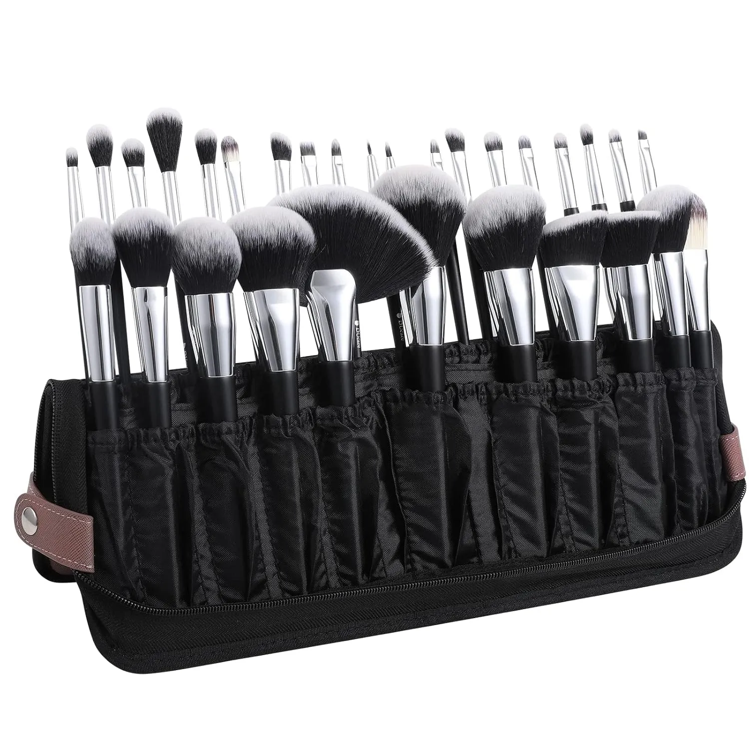 DUcare Makeup Brush Organizer 30pcs Folding Travel Professional Makeup Brushes Case Bag Stand-up Cosmetic Bag Artist Storage Bag (Only Bag)