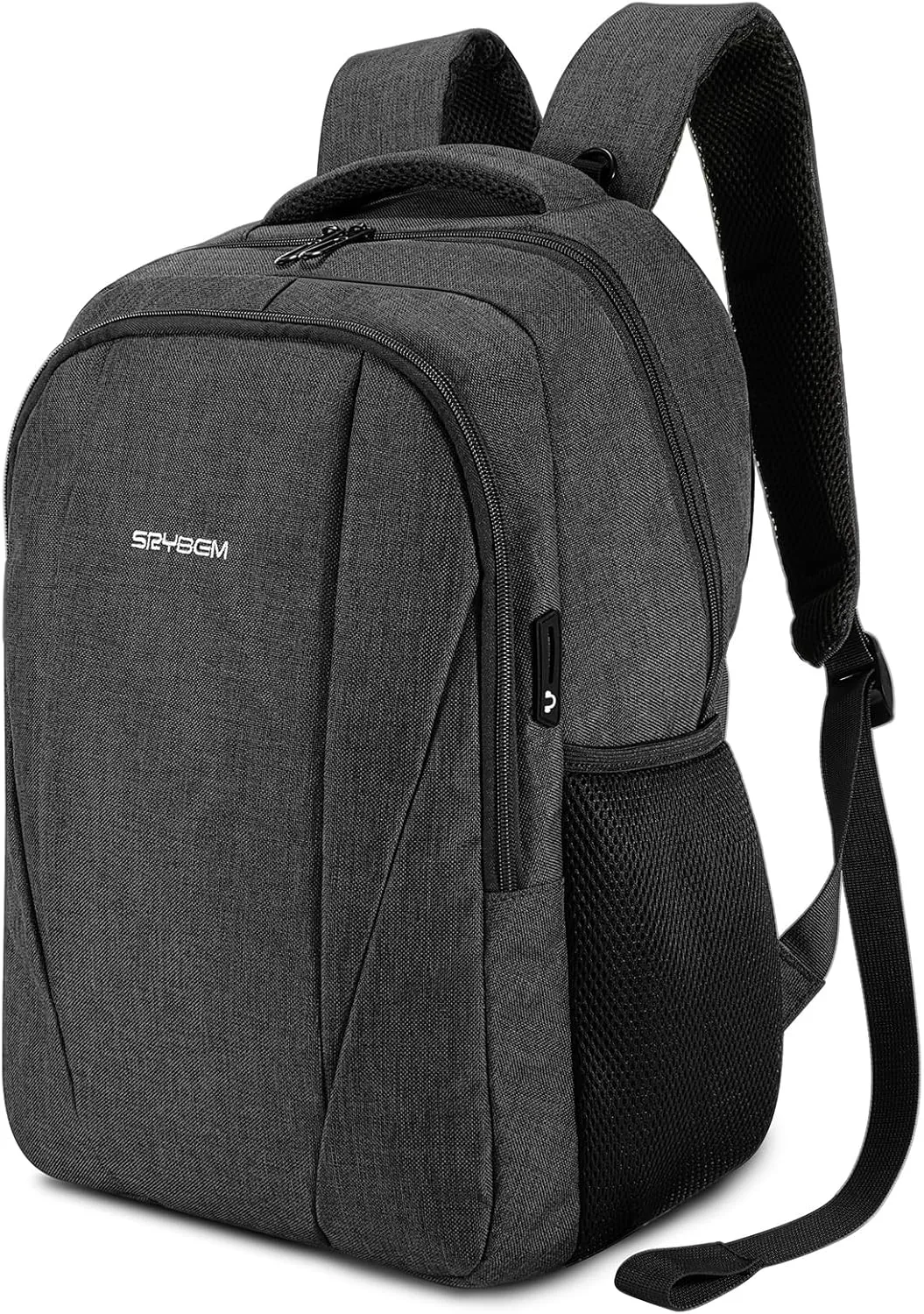 Durable Laptop Travel Backpack for Men - Anti-theft Business Laptop Bookbag with USB Charging Port, Water Resistant