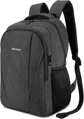 Durable Laptop Travel Backpack for Men - Anti-theft Business Laptop Bookbag with USB Charging Port, Water Resistant