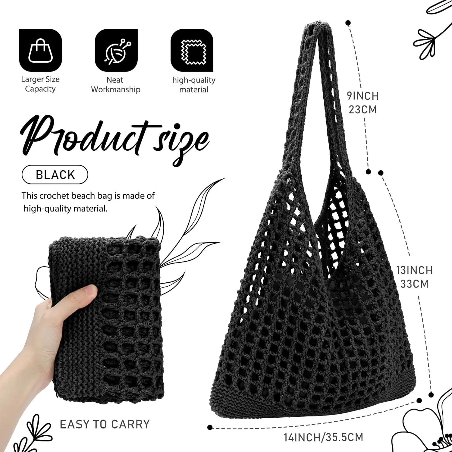 EIMMBD Crochet Bags for Women Beach Totes Bags Aesthetic Summer Tote Shoulder Hippie Bag Knit Bag