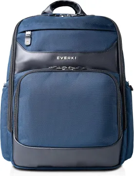 EVERKI Onyx Premium Business Executive Laptop Backpack  Ballistic Nylon & Leather Office Laptop Bagpack, Office Backpack, Business Computer Bag, Dedicated Compartment up to 17.3" (EKP132S17N), Navy