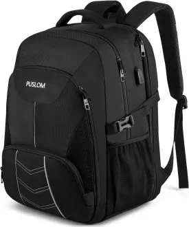 Extra Large Backpack for Men 55L,18.4Inch Travel Laptop Backpack with USB Charging Port Business Flight Approved Carry On Backpack,TSA Big Capacity Heavy Duty Computer Bag College Bookbag,Black