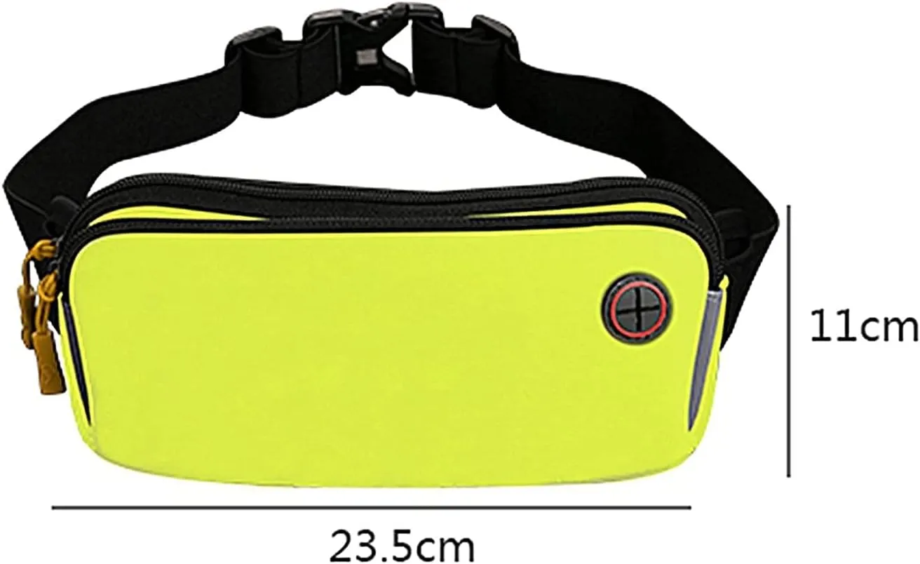 Fanny Pack for Men & Women - Lightweight Sports Pockets,Diving Fabrics,Outdoor Waterproof Mobile Phone Bag for Walking Cycling (Red,23.5 * 11cm)