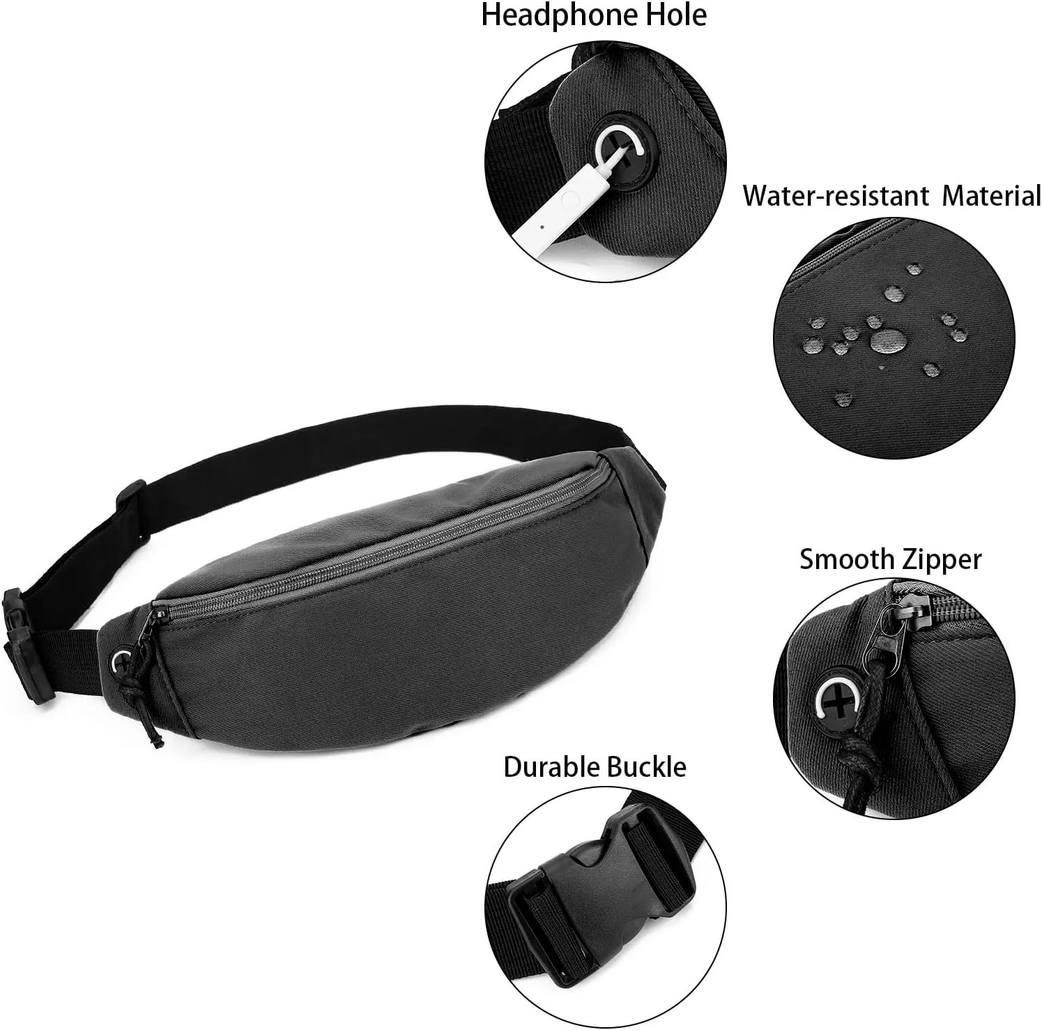 Fanny Packs for Women Men, Waterproof Crossbody Waist Pack, Belt Bag for Travel Walking Running Hiking Cycling
