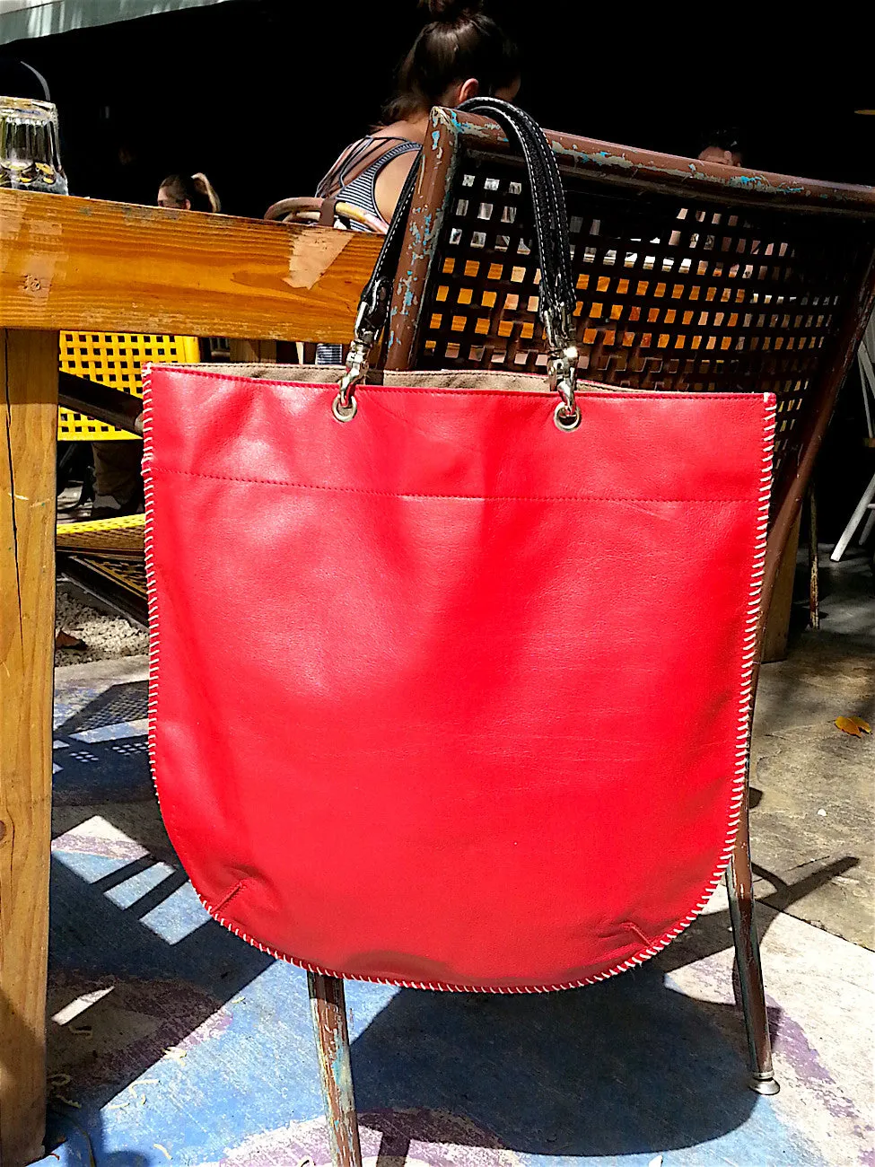Flat Tote Nappa Leather