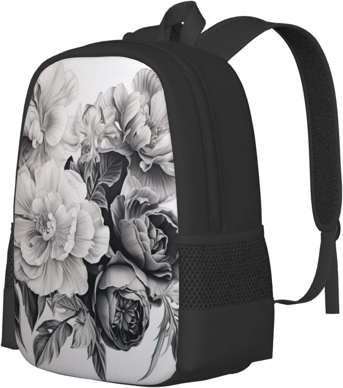 Floral Graphite Canvas Backpack For Men Women,Casual Rucksack Backpack, Laptop College Hiking Travel Bag