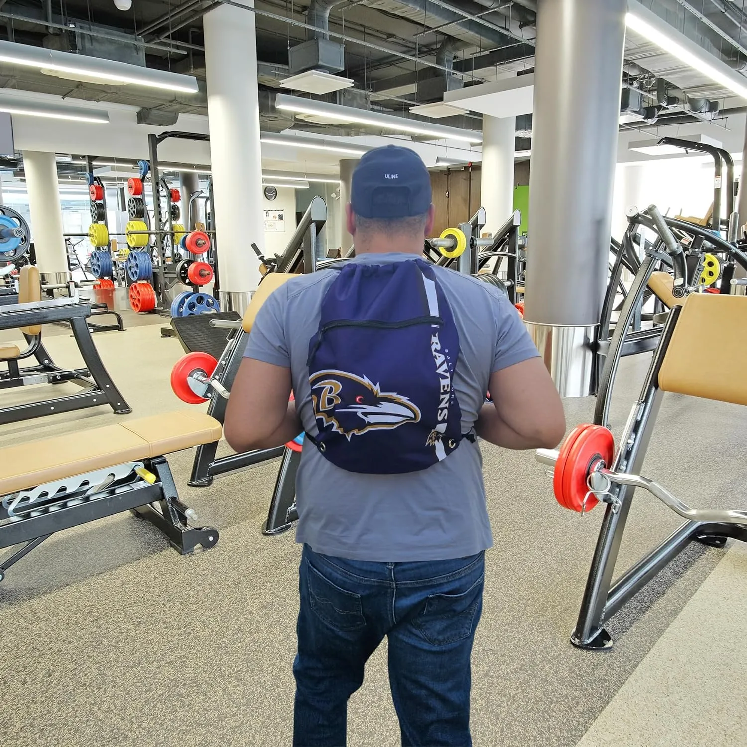 FOCO Baltimore Ravens Big Logo Drawstring Backpack with Zippered Pocket  Limited Edition Ravens Bag  NFL Gear  Show Your Team Spirit with Officially Licensed Baltimore Fan Gear