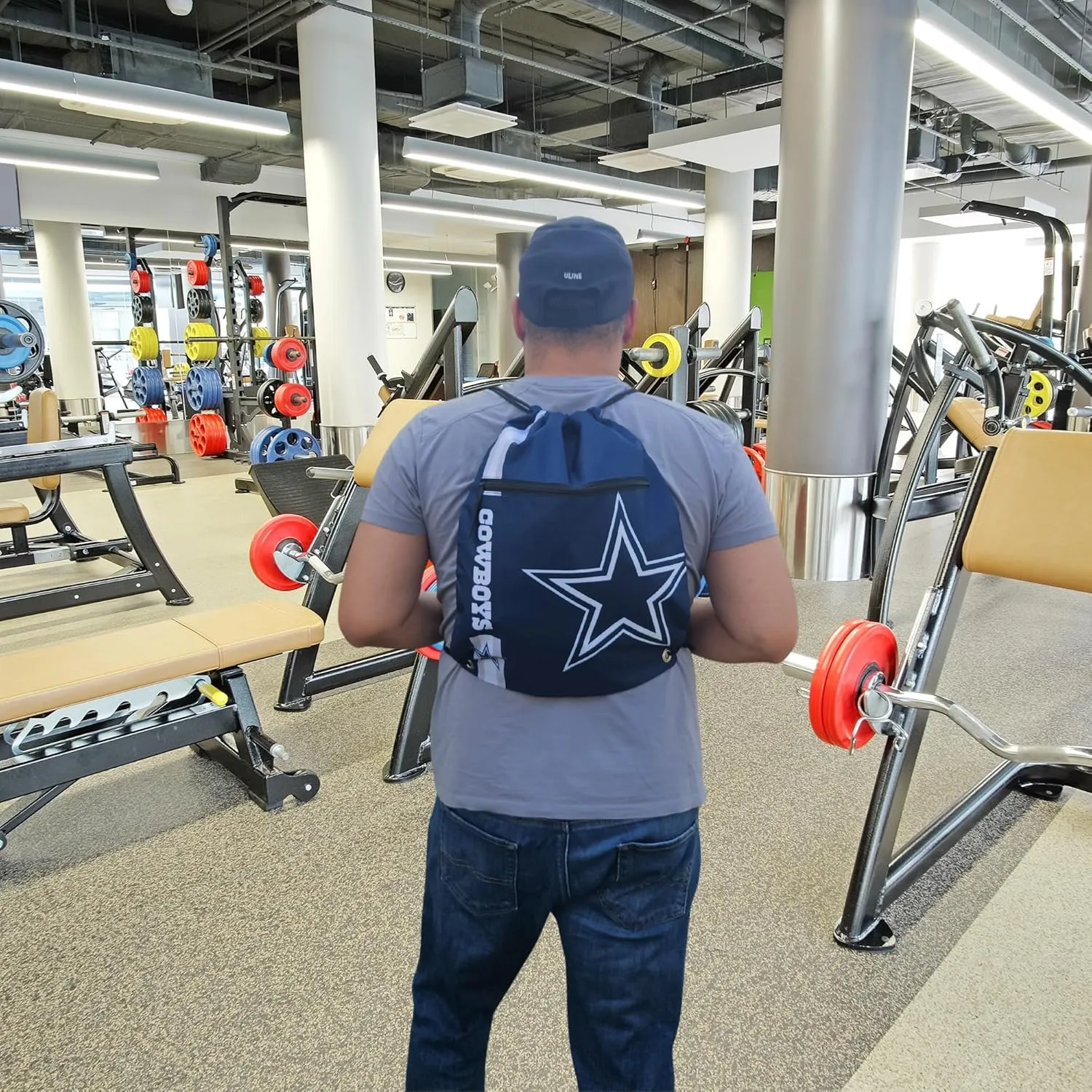 FOCO Dallas Cowboys Big Logo Drawstring Backpack with Zippered Pocket  Limited Edition Cowboys Bag  NFL Gear  Show Your Team Spirit with Officially Licensed Dallas Cowboys Fan Gear