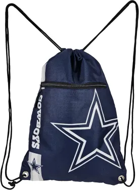 FOCO Dallas Cowboys Big Logo Drawstring Backpack with Zippered Pocket  Limited Edition Cowboys Bag  NFL Gear  Show Your Team Spirit with Officially Licensed Dallas Cowboys Fan Gear