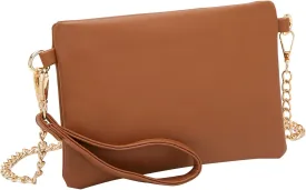 forestfish Black Clutch Purses for Women, Leather Small Crossbody Bags Evening Bags with Wrist Strap Shoulder Strap