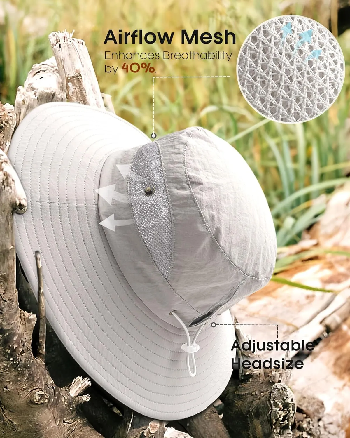 FURTALK Womens Sun Hat with Ponytail Hole Beach Hiking Summer Wide Brim UPF 80  Outdoor Protection Foldable Bucket Hat