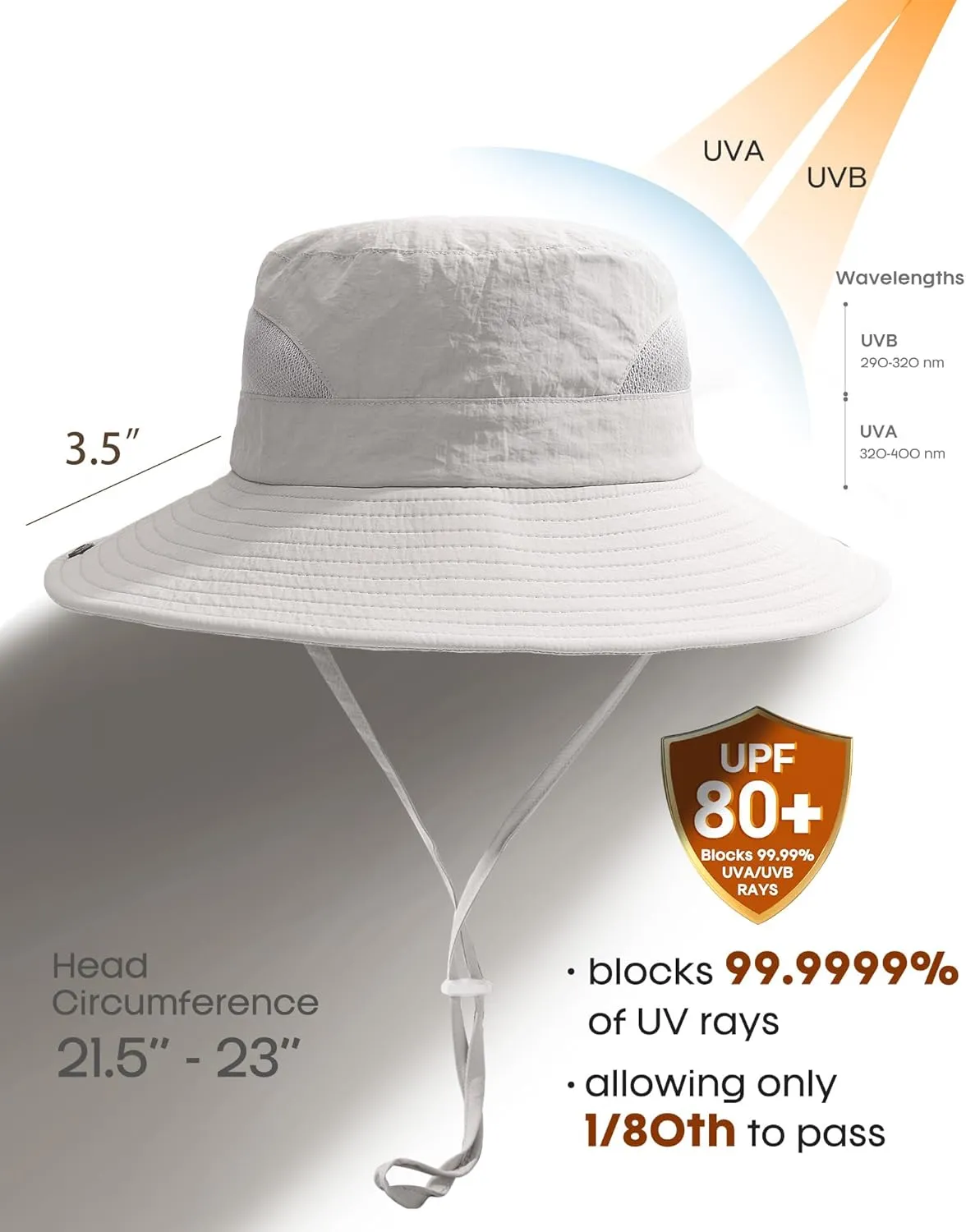FURTALK Womens Sun Hat with Ponytail Hole Beach Hiking Summer Wide Brim UPF 80  Outdoor Protection Foldable Bucket Hat
