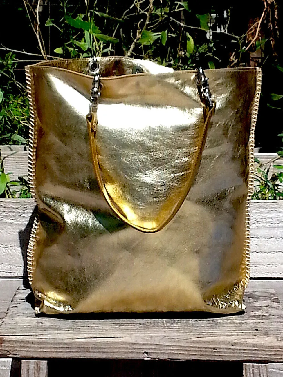 Gajumbo Tote Bag Metallic Leather