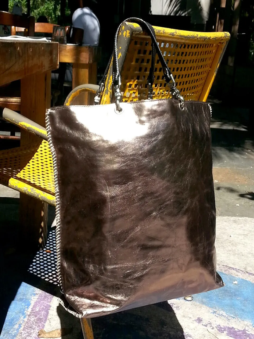 Gajumbo Tote Bag Metallic Leather