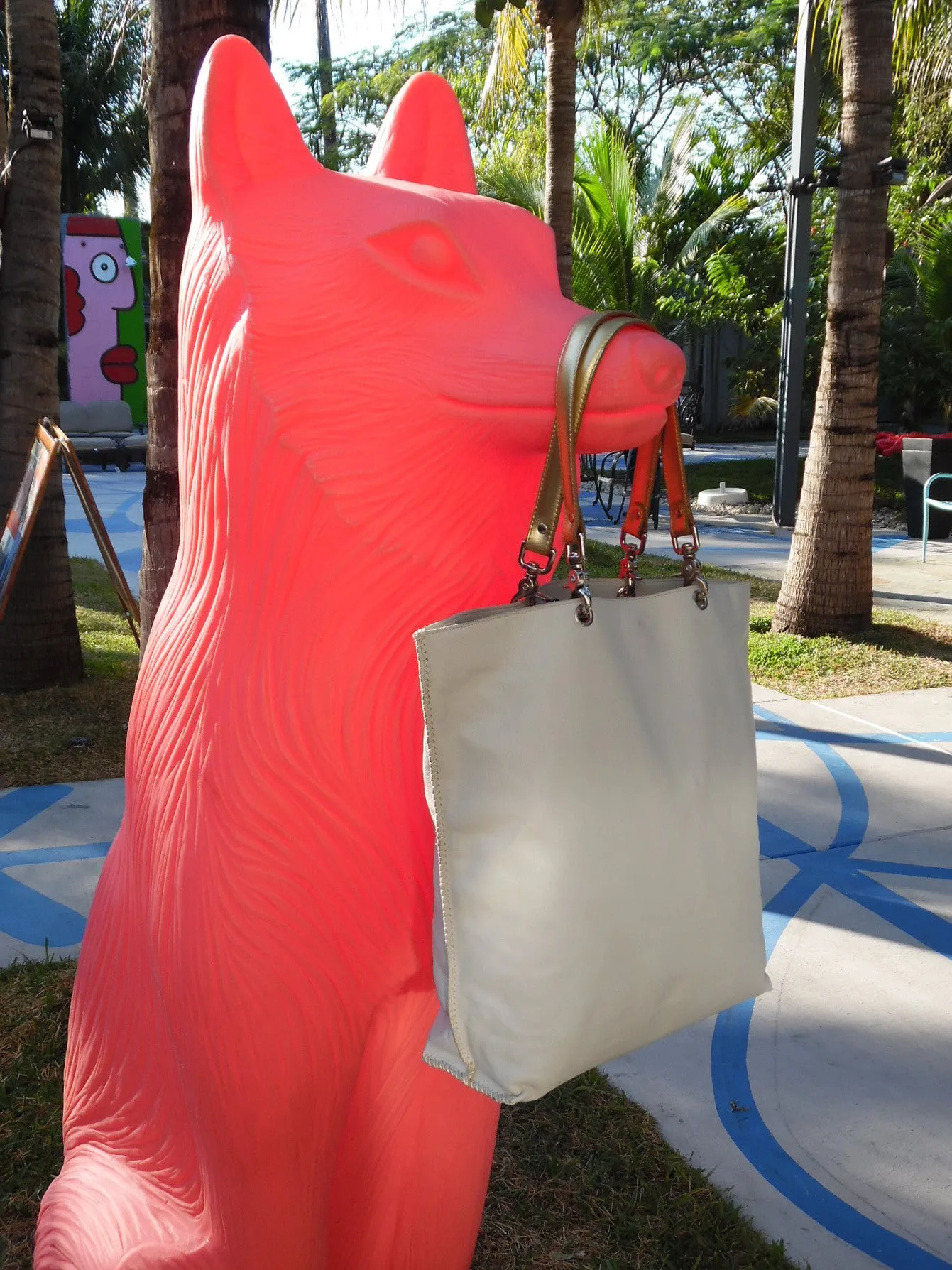 Gajumbo Tote Bag Napa Leather Cement