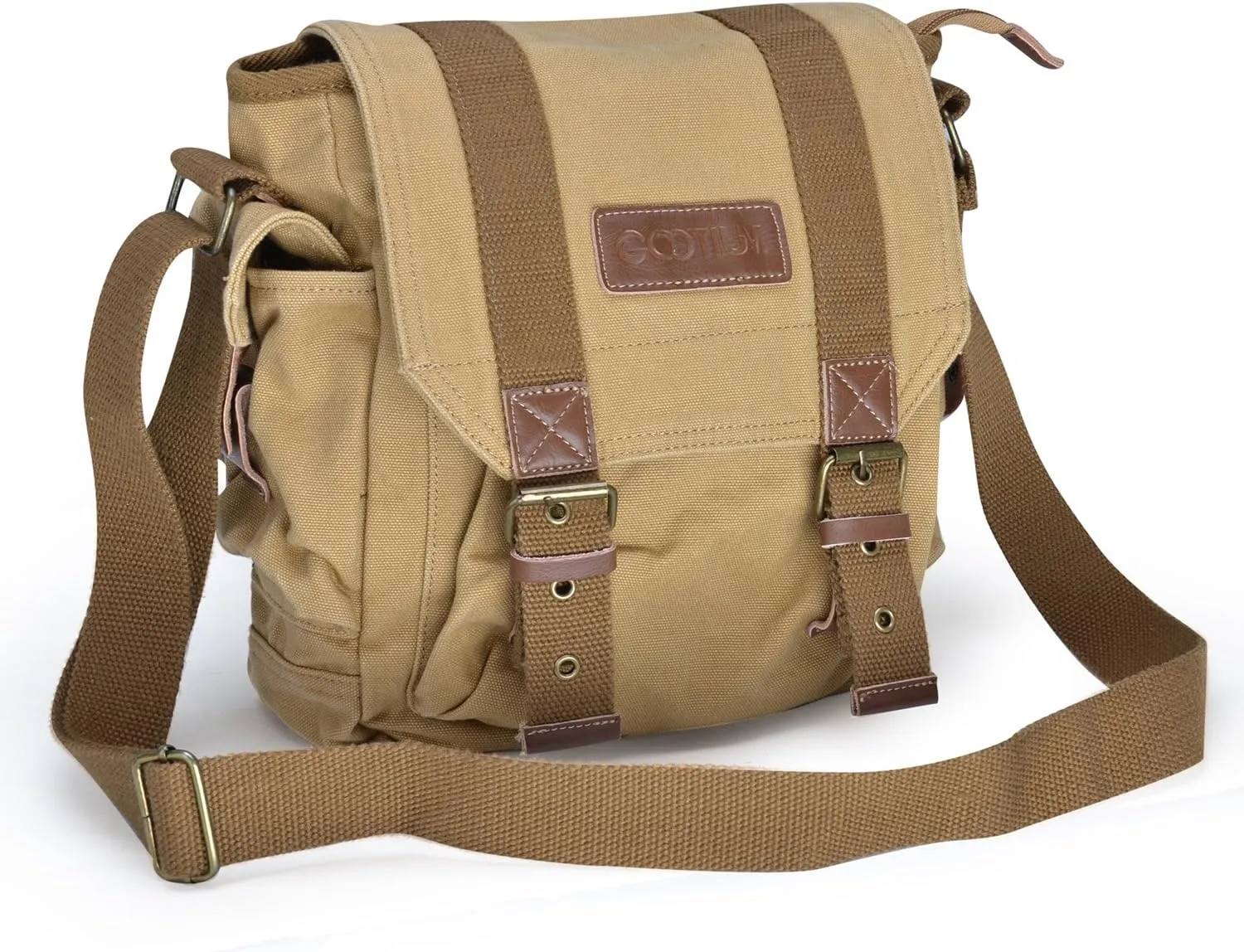 Gootium Canvas Messenger Bag - Small Vintage Shoulder Purse Crossbody Satchel