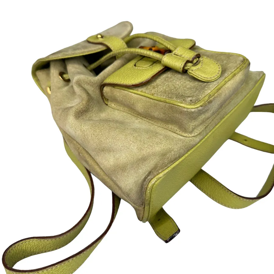 GUCCI BAMBOO BACKPACK SUEDE LEATHER