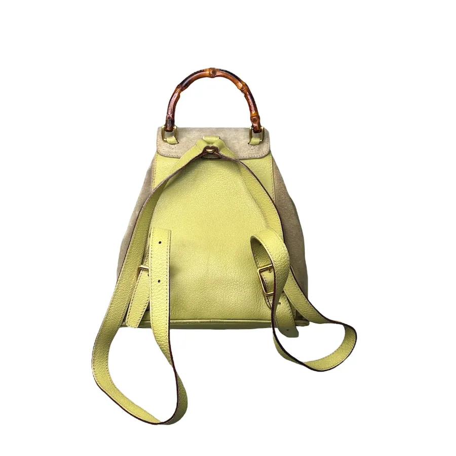GUCCI BAMBOO BACKPACK SUEDE LEATHER