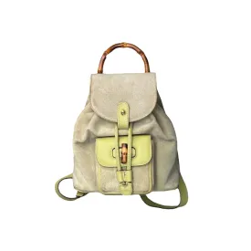 GUCCI BAMBOO BACKPACK SUEDE LEATHER
