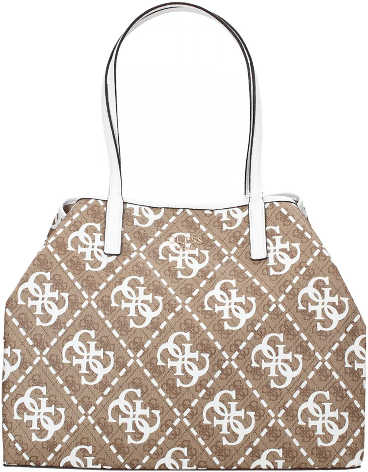 Guess Vikky Large Tote Bag In Lattee For Women