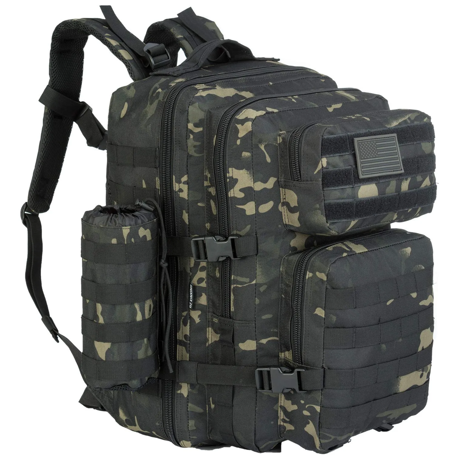 GZ XINXING 3 Day Assault Pack Military Tactical Army Molle Rucksack Backpack Bug Out Bag Hiking Daypack For Hunting Camping Hiking Traveling (Black Multicam)