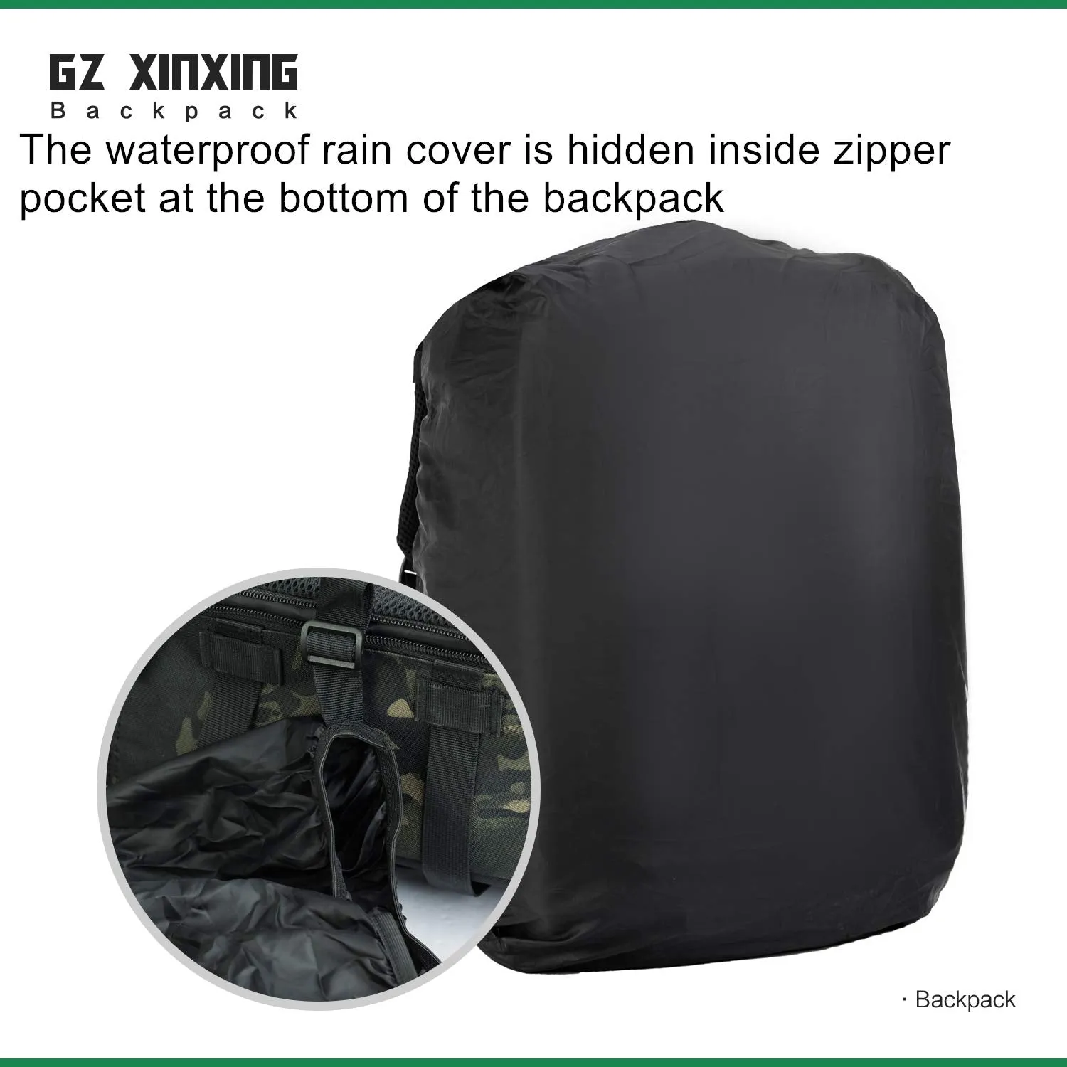GZ XINXING 3 Day Assault Pack Military Tactical Army Molle Rucksack Backpack Bug Out Bag Hiking Daypack For Hunting Camping Hiking Traveling (Black Multicam)